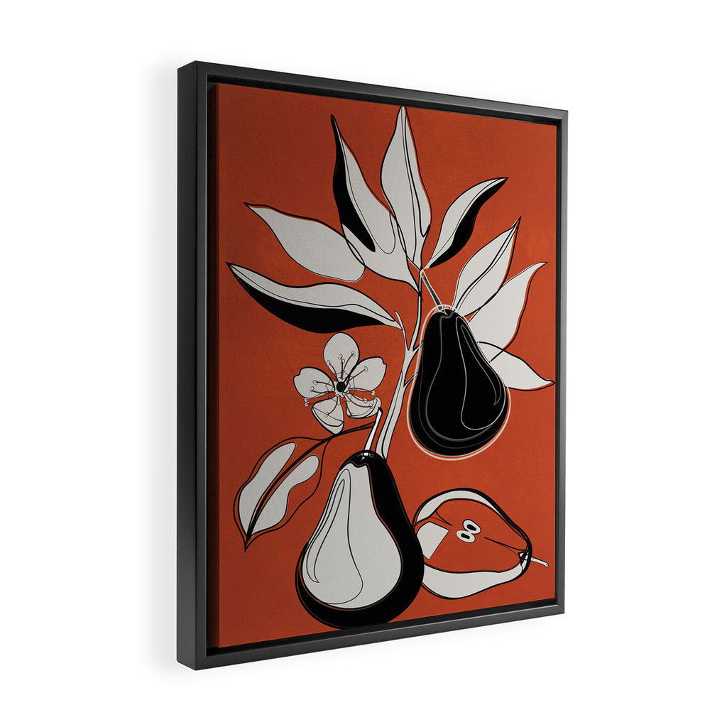 Line Art Pears 2 Framed Canvas Print Gallery Image 2