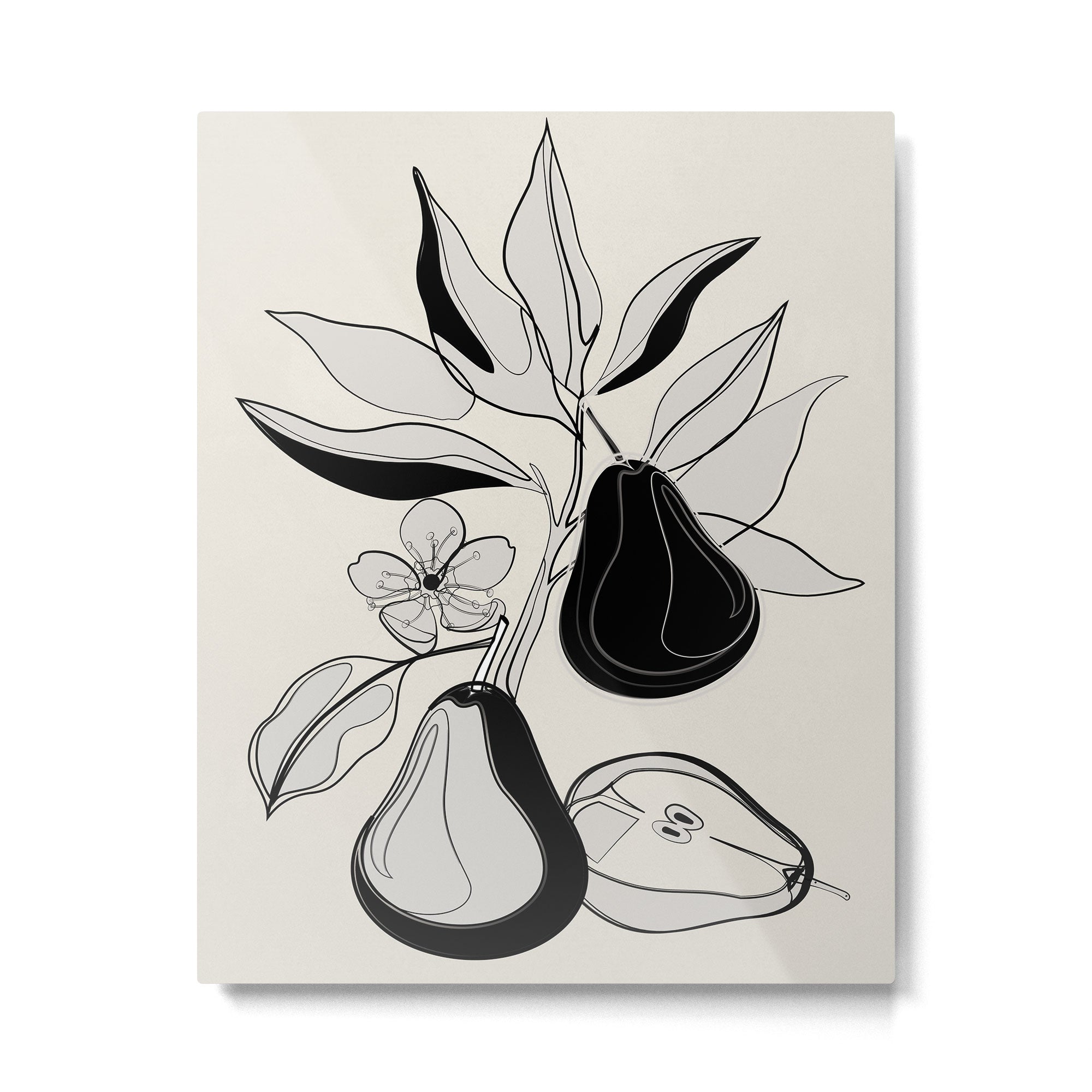 Line Art Pears 4 Metal Print Gallery Image 4