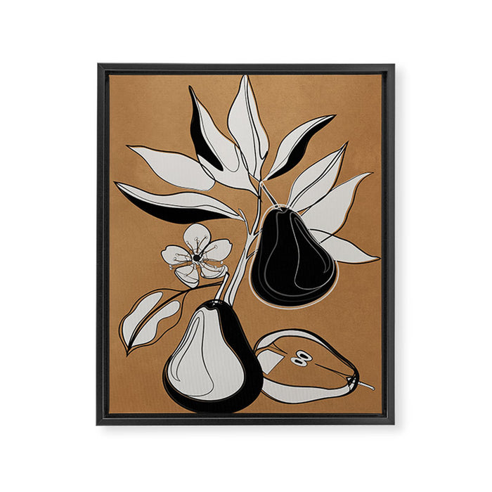 Line Art Pears 7 Framed Canvas Print Gallery Image 1