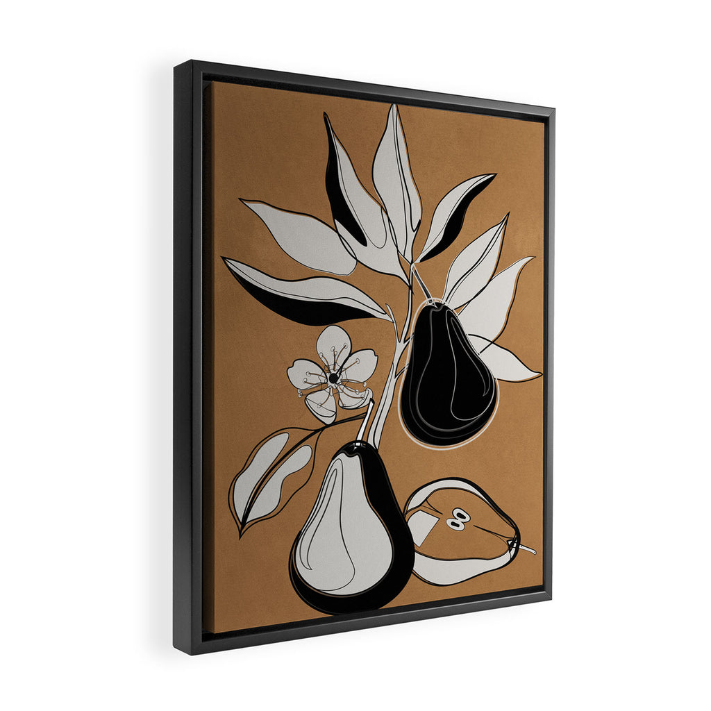 Line Art Pears 7 Framed Canvas Print Gallery Image 2