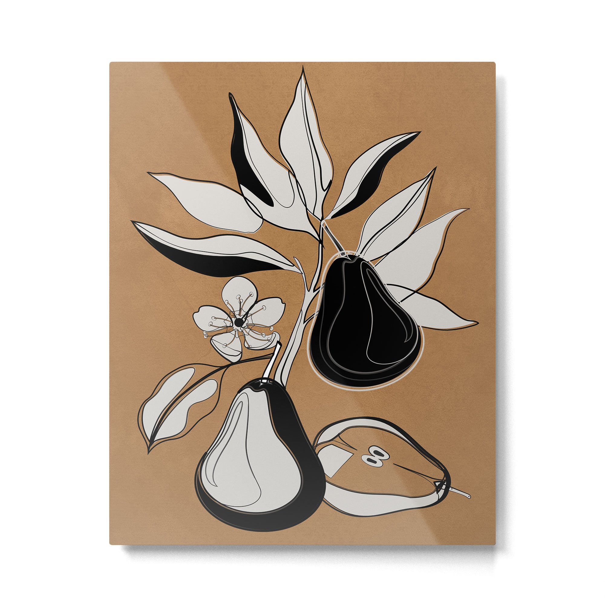 Line Art Pears 7 Metal Print Gallery Image 4