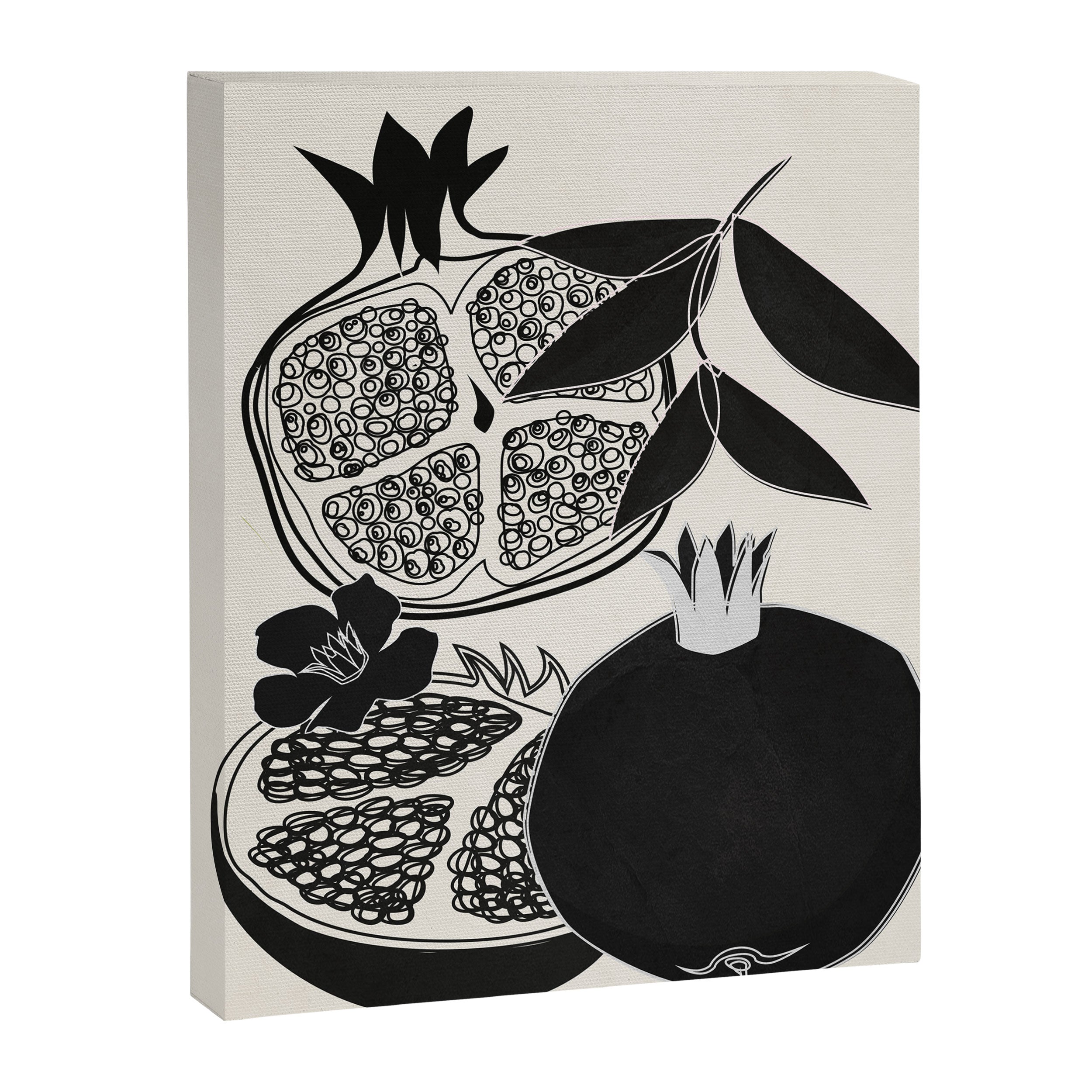 Line Art Pomegranates 1 Canvas Print Gallery Image 6