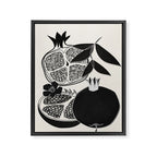 Line Art Pomegranates 1 Framed Canvas Print Gallery Image 6