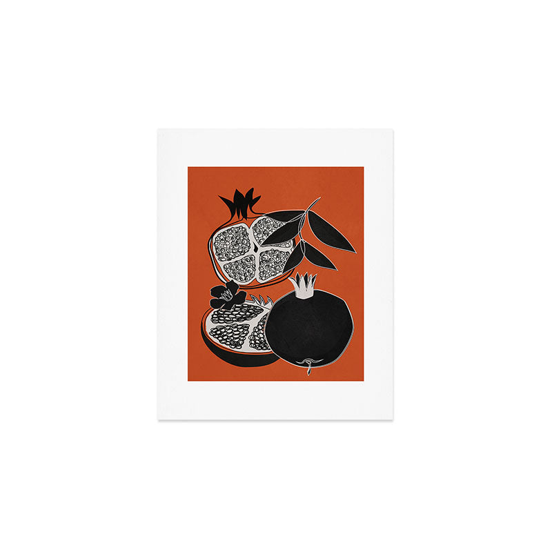 Line Art Pomegranates 2 Art Print Gallery Image 1