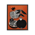 Line Art Pomegranates 2 Framed Canvas Print Gallery Image 6