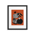 Line Art Pomegranates 2 Framed Art Print Gallery Image 5