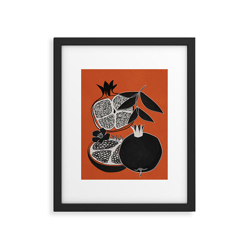 Line Art Pomegranates 2 Framed Art Print Gallery Image 5