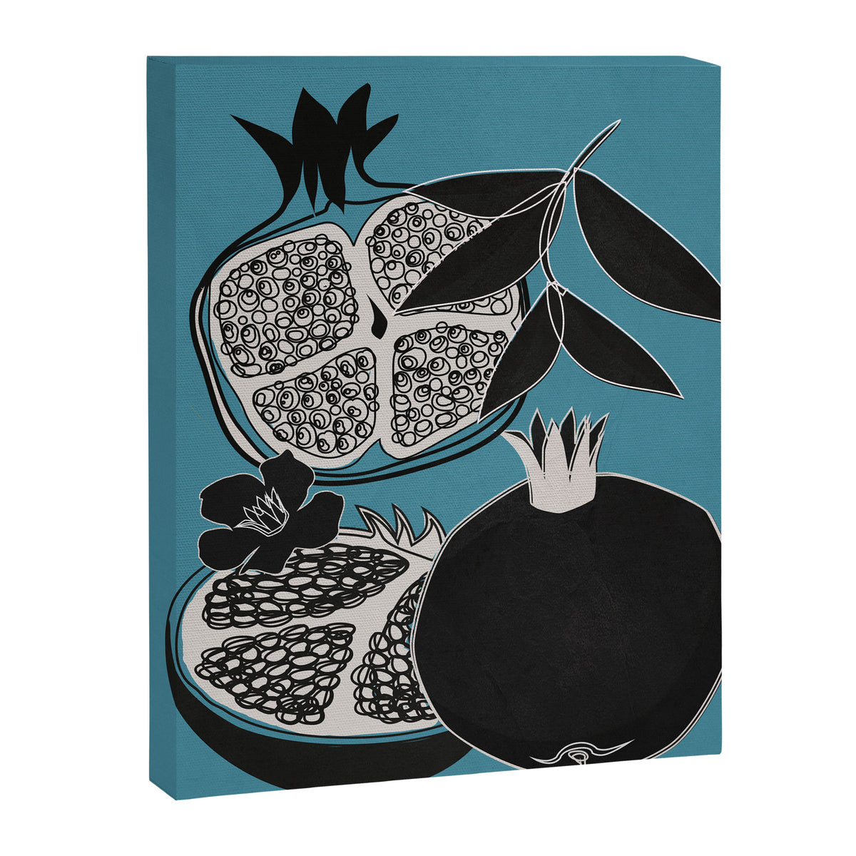 Line Art Pomegranates 4 Canvas Print Gallery Image 6