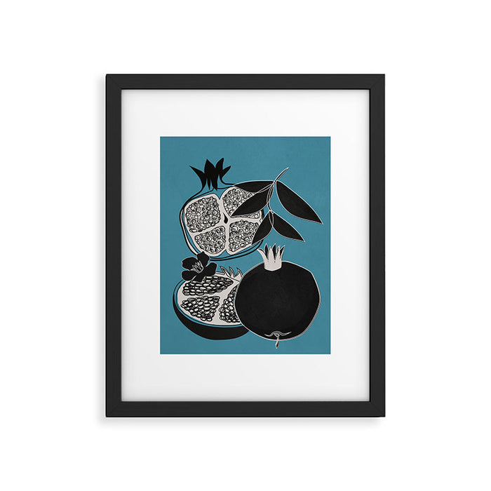 Line Art Pomegranates 4 Framed Art Print Gallery Image 1