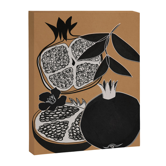 Line Art Pomegranates 5 Canvas Print Gallery Image 1