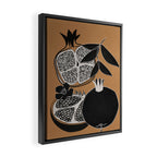 Line Art Pomegranates 5 Framed Canvas Print Gallery Image 2