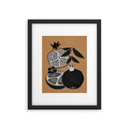 Line Art Pomegranates 5 Framed Art Print Gallery Image 5