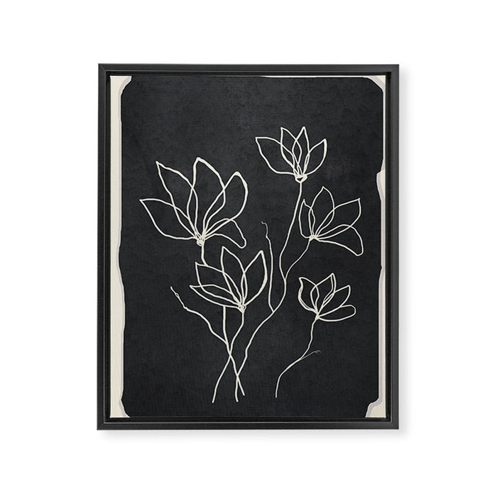 Line Wildflowers 1 Framed Canvas Print Gallery Image 1