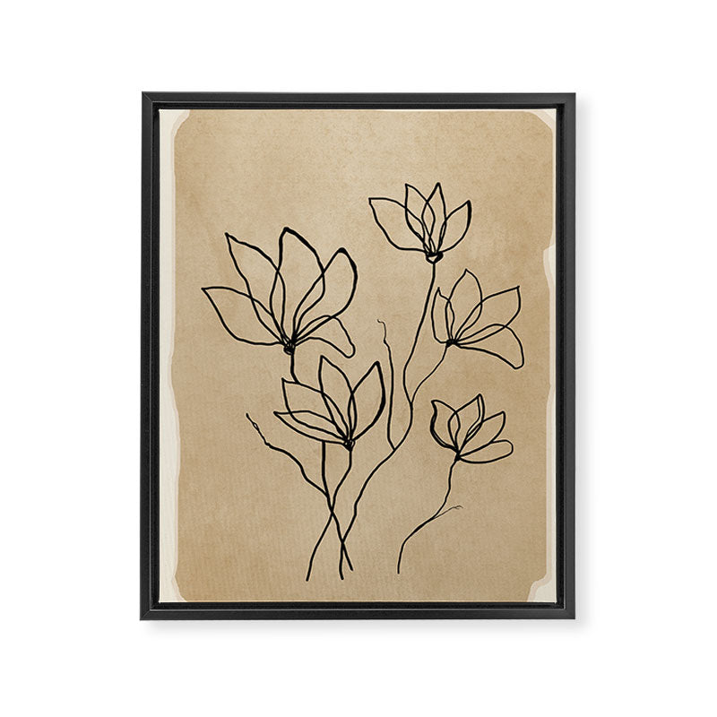 Line Wildflowers 2 Framed Canvas Print Gallery Image 8