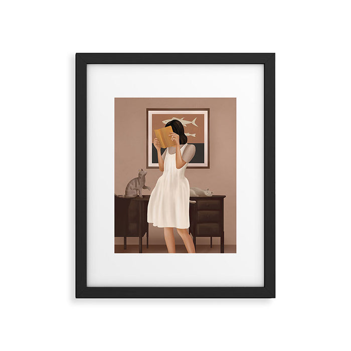 Losing Myself in a Book Framed Art Print Gallery Image 1