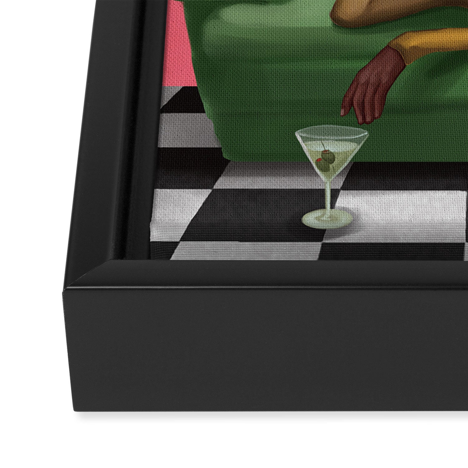 Martini and Monstera Framed Canvas Print Gallery Image 3