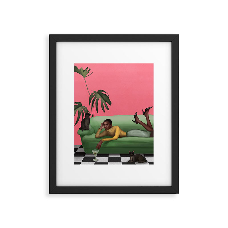 Martini and Monstera Framed Art Print Gallery Image 5