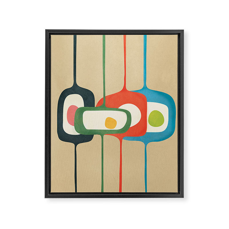 Mid-Century Abstract Balance 04 Framed Canvas Print Gallery Image 6