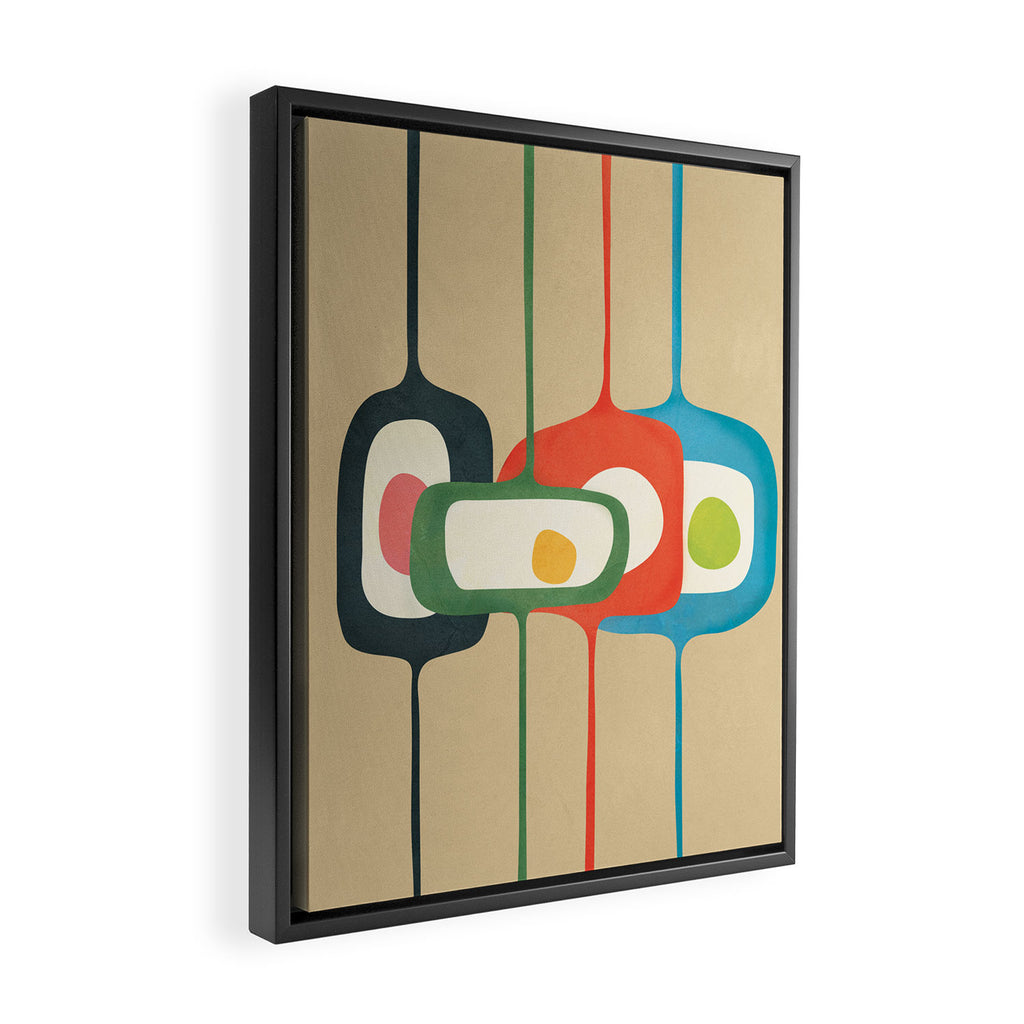 Mid-Century Abstract Balance 04 Framed Canvas Print Gallery Image 2