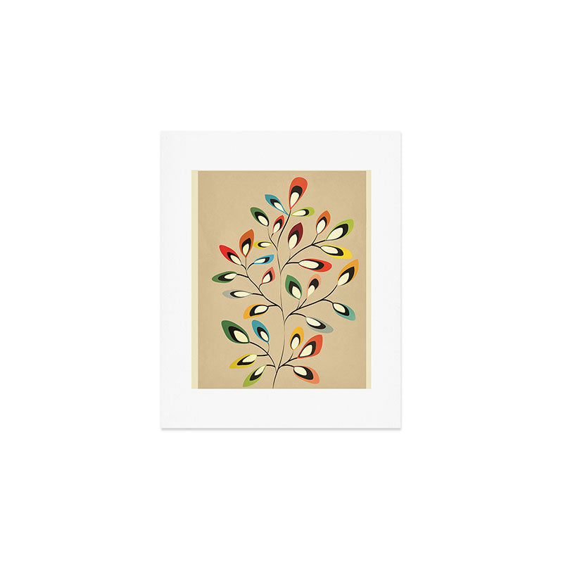 Mid-Century Abstract Branch 02 Art Print