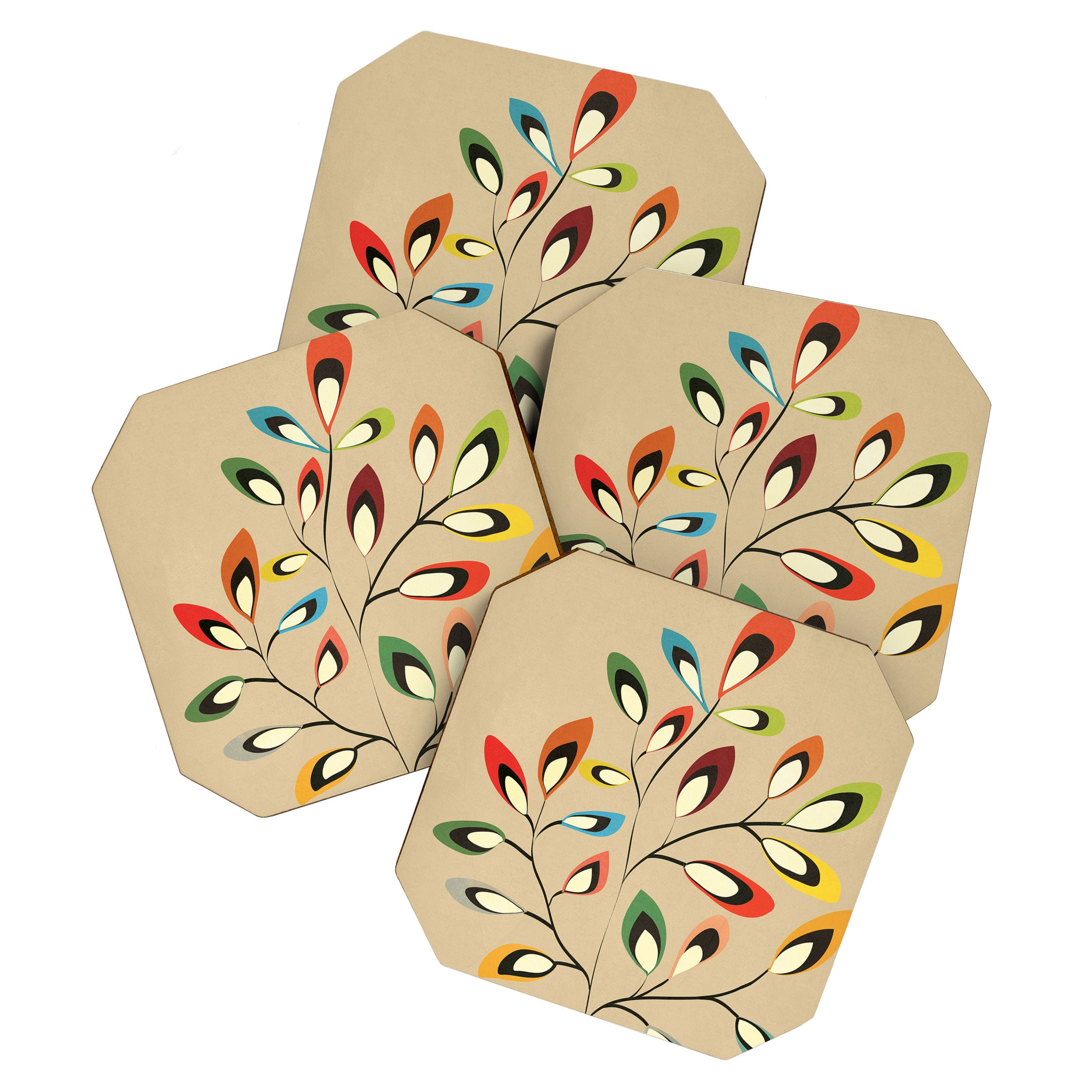 Mid-Century Abstract Branch 02 Coaster Gallery Image 1