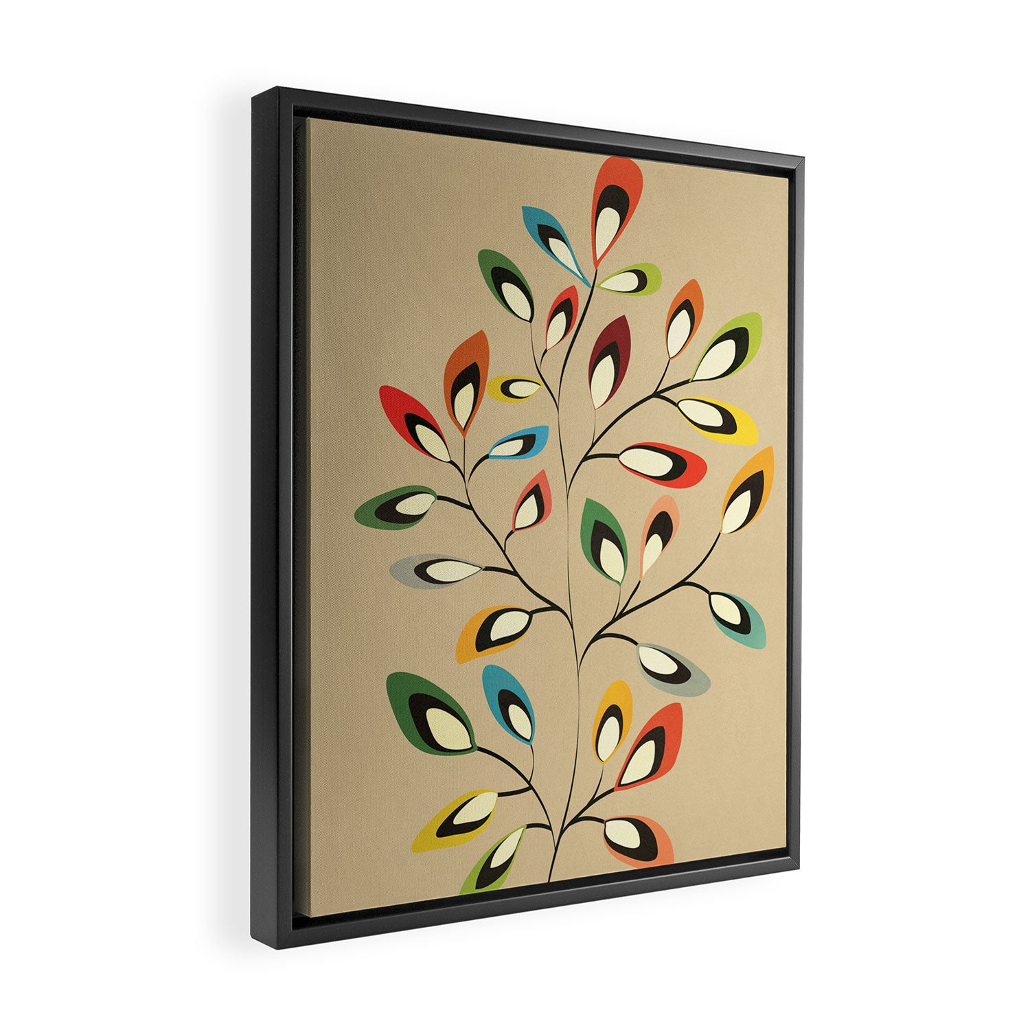 Mid-Century Abstract Branch 02 Framed Canvas Print Gallery Image 2