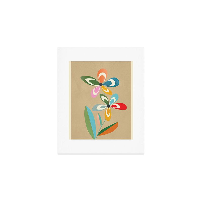 Mid-Century Abstract Flowers 04 Art Print Gallery Image 1