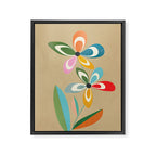 Mid-Century Abstract Flowers 04 Framed Canvas Print Gallery Image 8