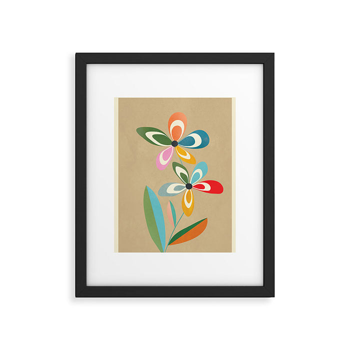 Mid-Century Abstract Flowers 04 Framed Art Print Gallery Image 1
