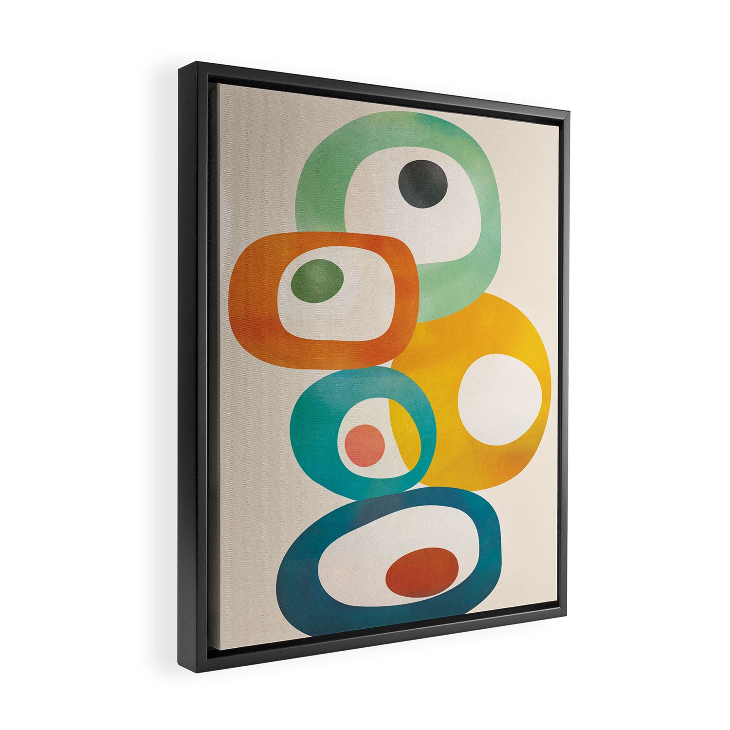 Mid-Century Modern Abstract Art 02 Framed Canvas Print Gallery Image 2
