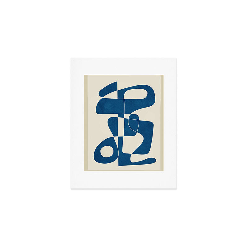 Minimal Abstract Cobalt Art Print Gallery Image 1