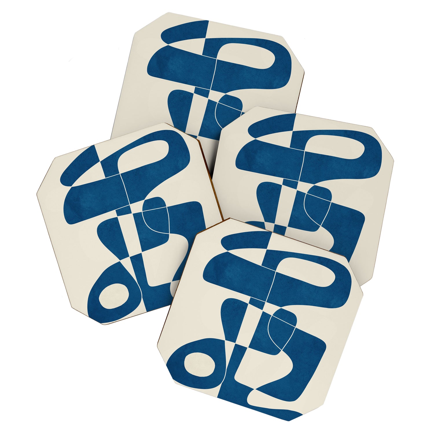 Minimal Abstract Cobalt Coaster Gallery Image 1