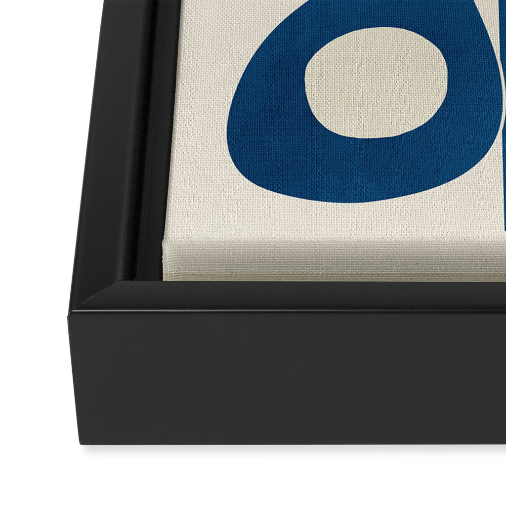 Minimal Abstract Cobalt Framed Canvas Print Gallery Image 3