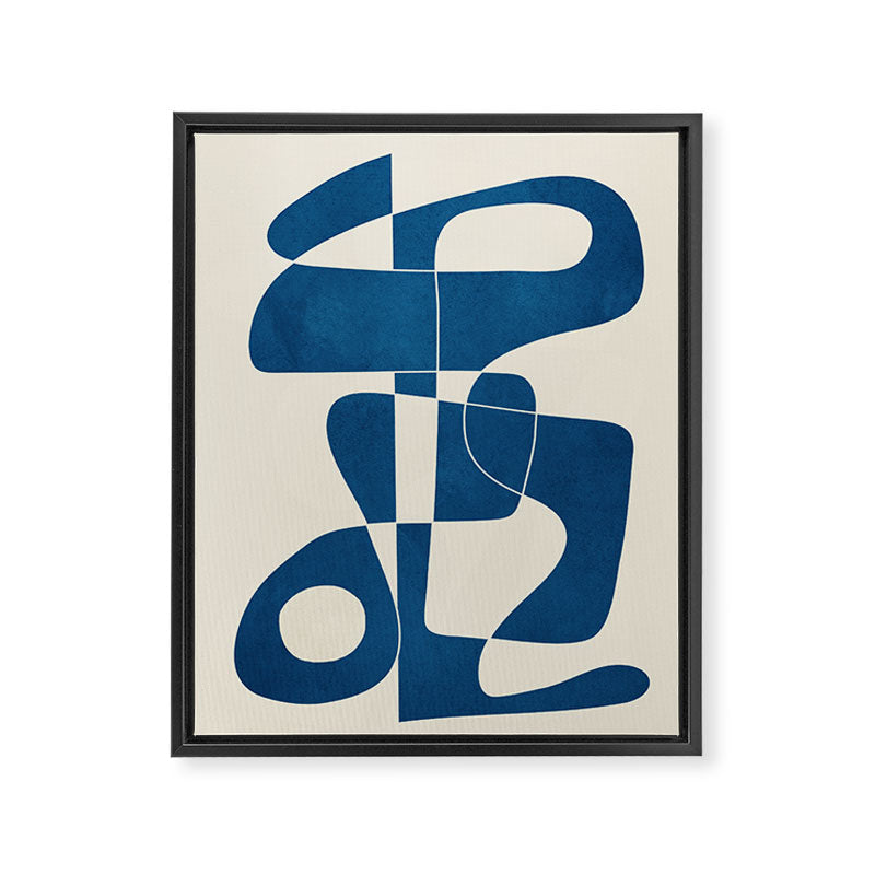 Minimal Abstract Cobalt Framed Canvas Print Gallery Image 6