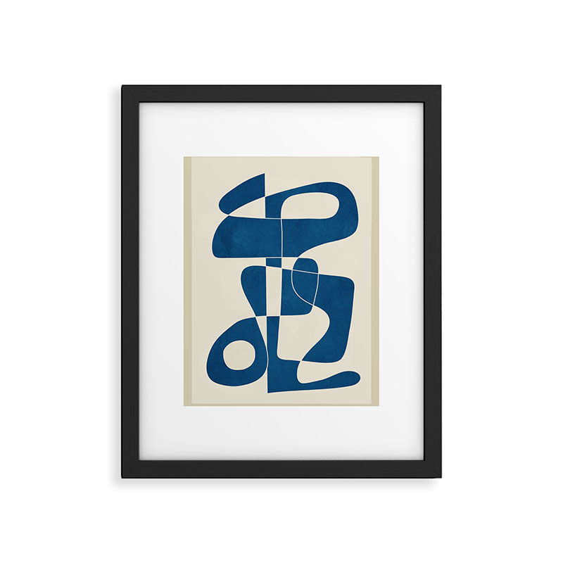 Minimal Abstract Cobalt Framed Art Print Gallery Image 5