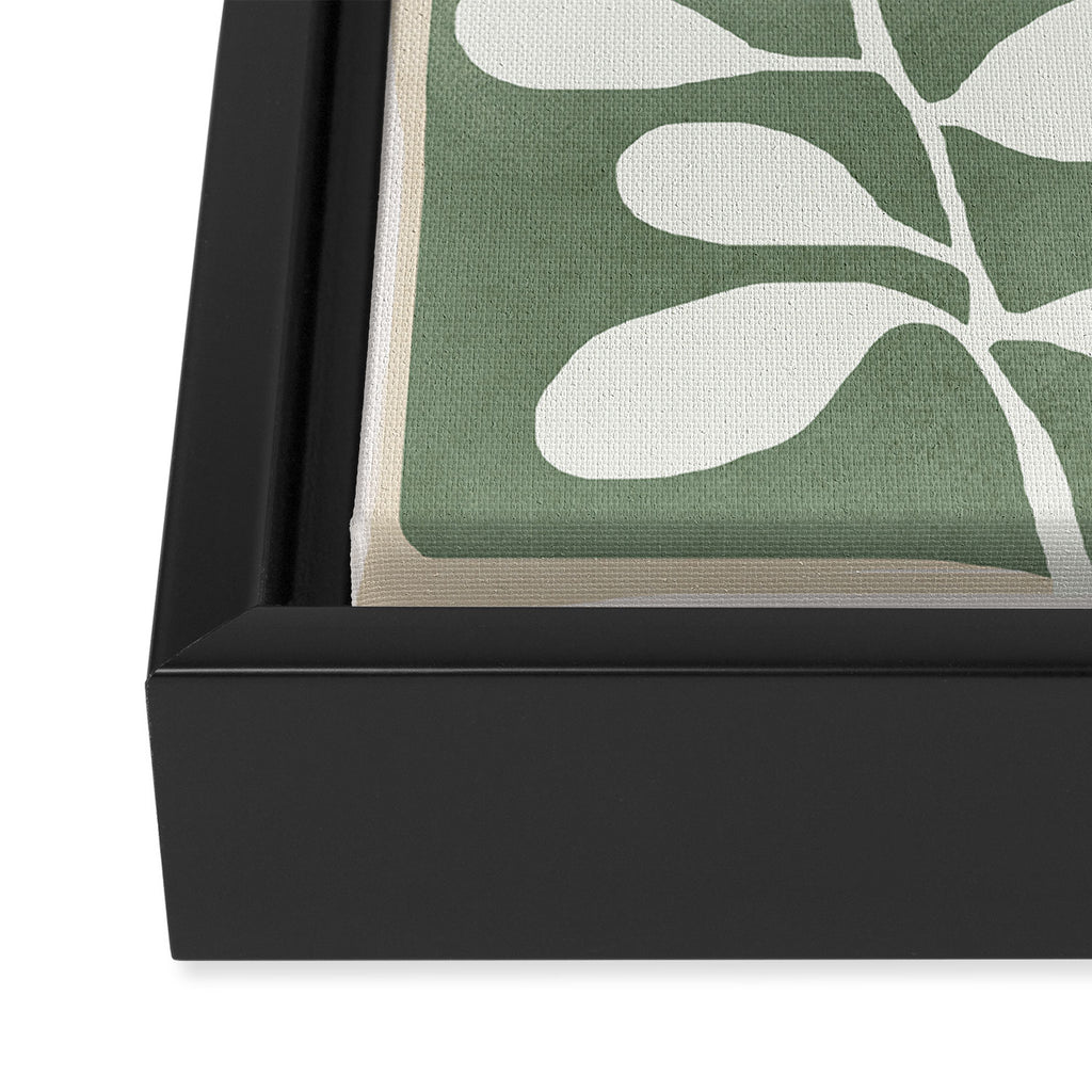 Minimal Abstract Leaves 02 Framed Canvas Print Gallery Image 3