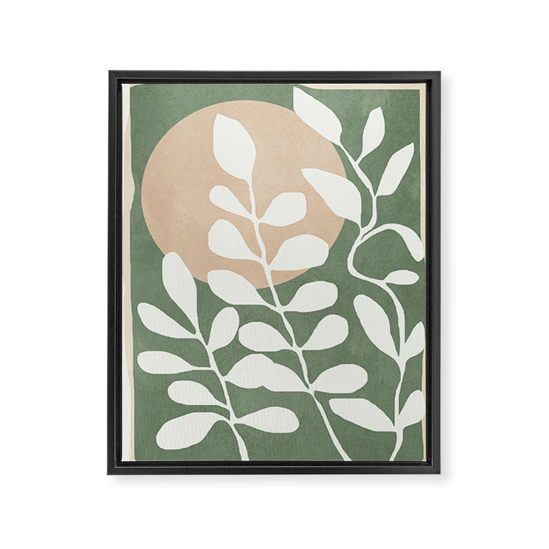 Minimal Abstract Leaves 02 Framed Canvas Print Gallery Image 6