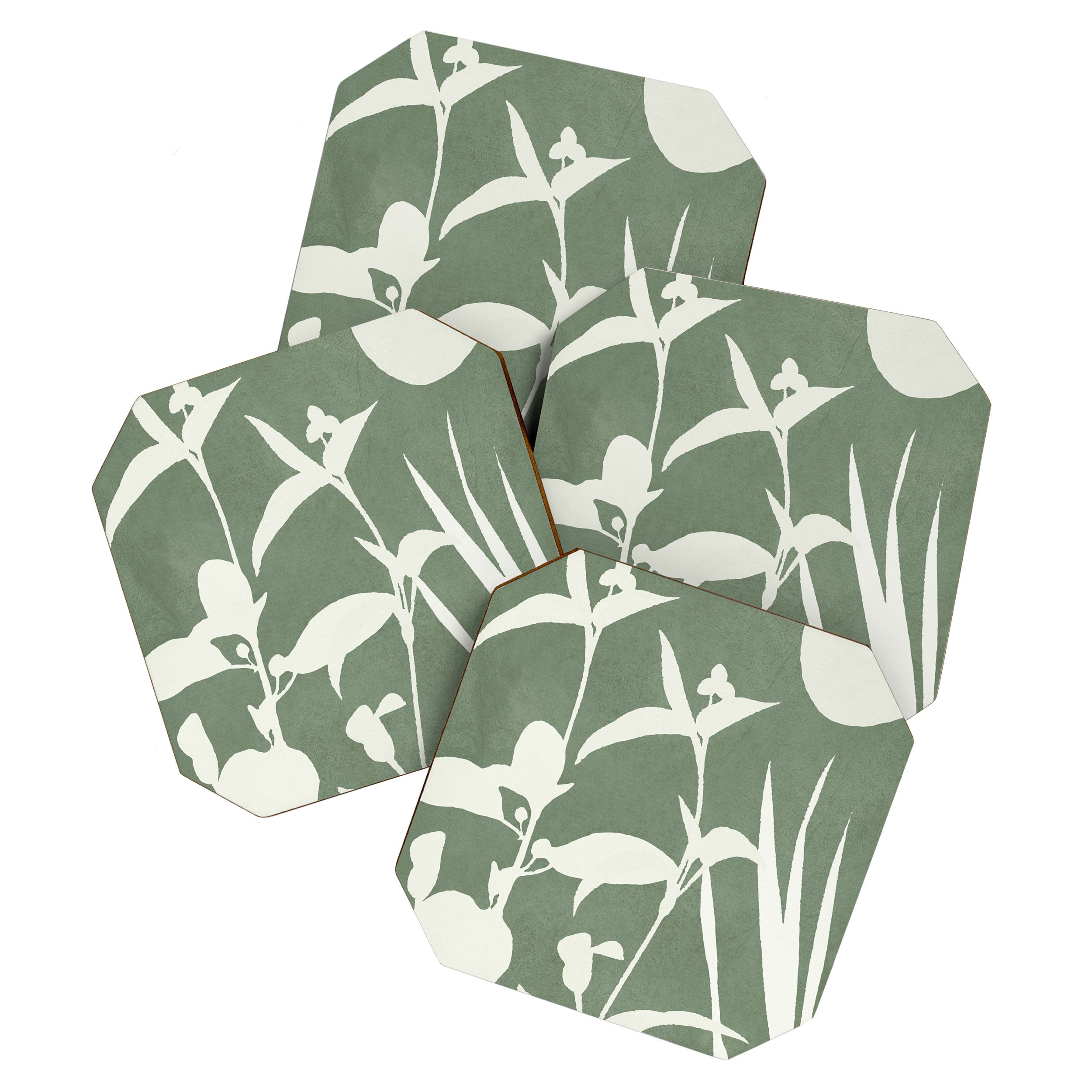 Minimal Abstract Leaves 10 Coaster Gallery Image 1