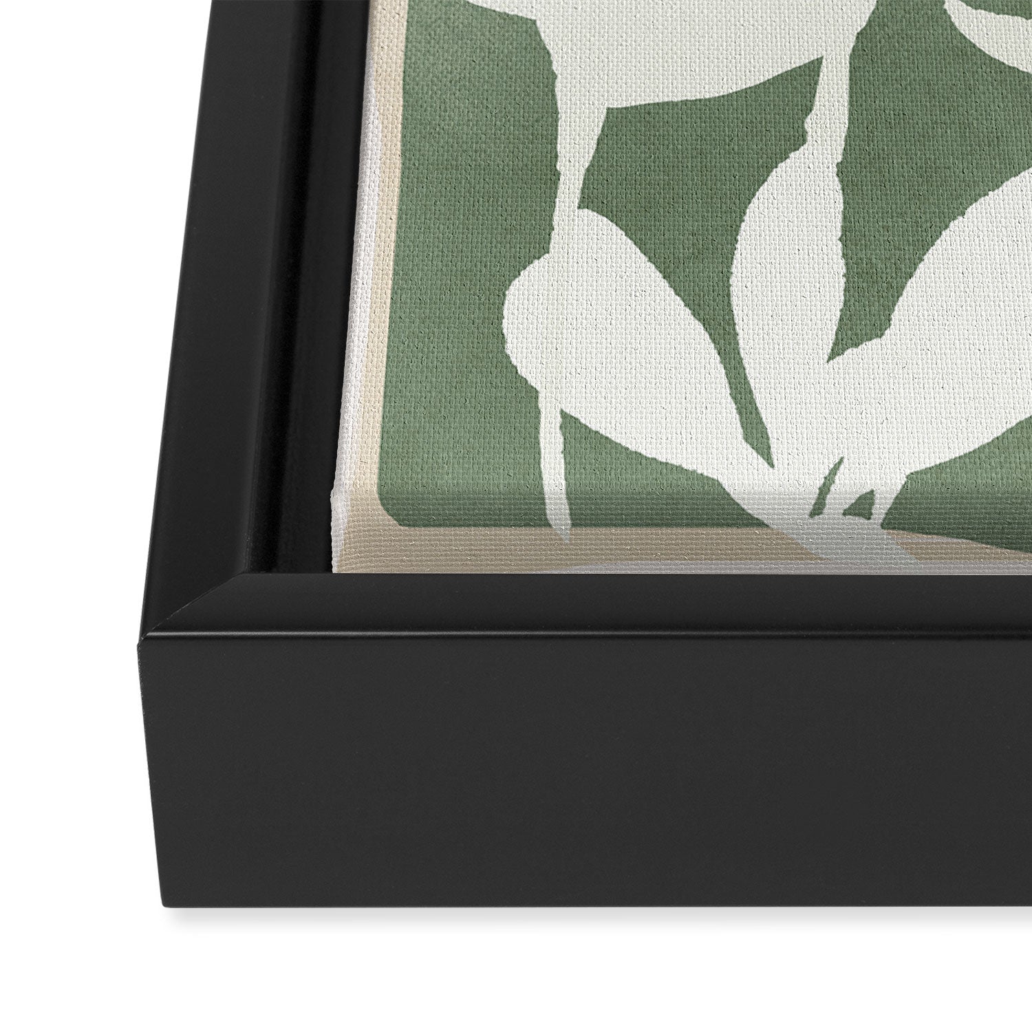 Minimal Abstract Leaves 10 Framed Canvas Print Gallery Image 3