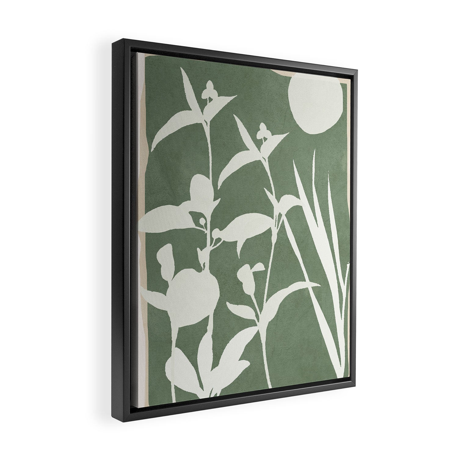 Minimal Abstract Leaves 10 Framed Canvas Print Gallery Image 2