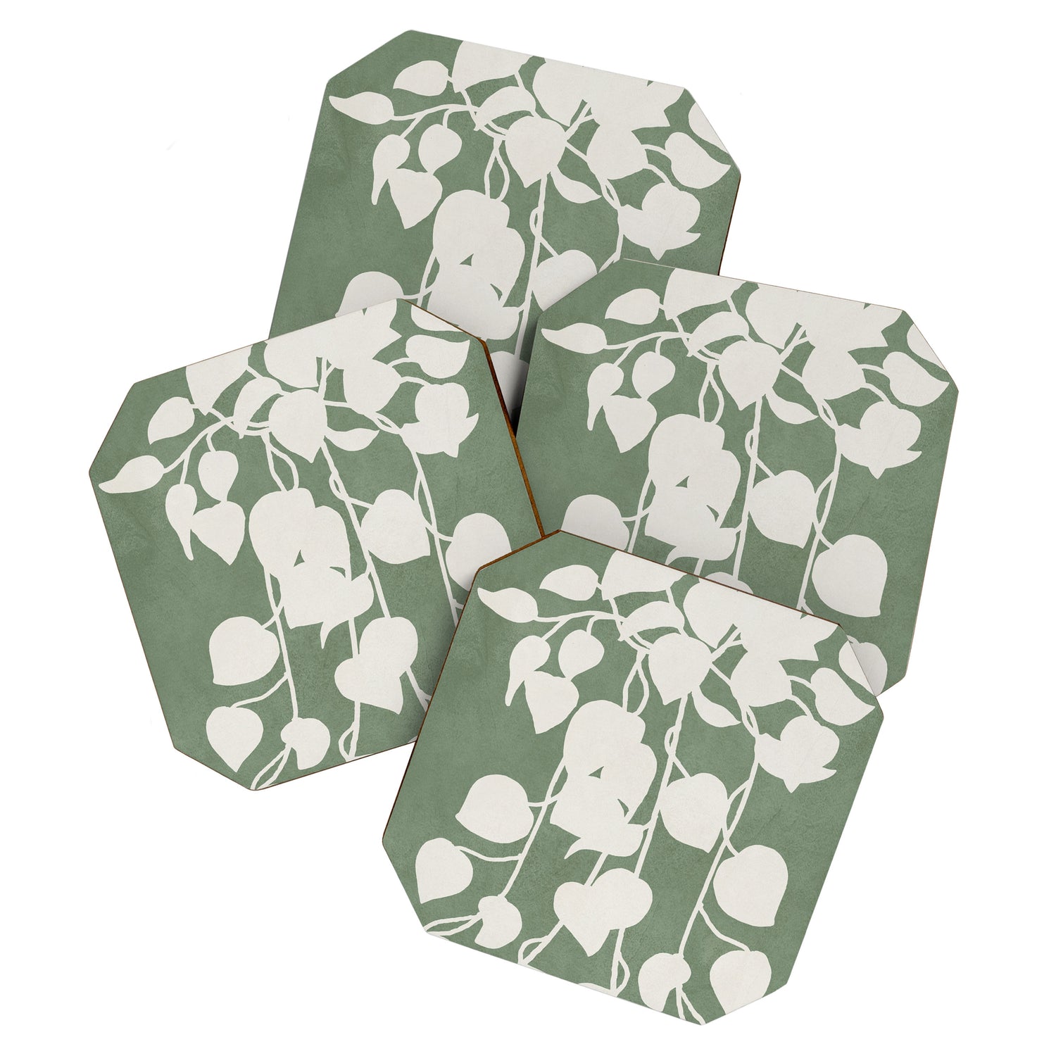 Minimal Abstract Leaves 16 Coaster Gallery Image 1