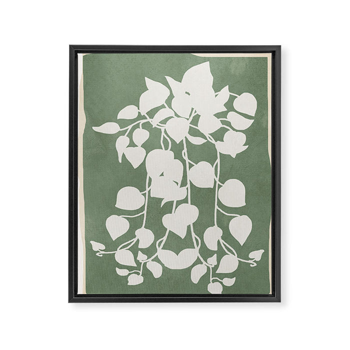Minimal Abstract Leaves 16 Framed Canvas Print Gallery Image 1