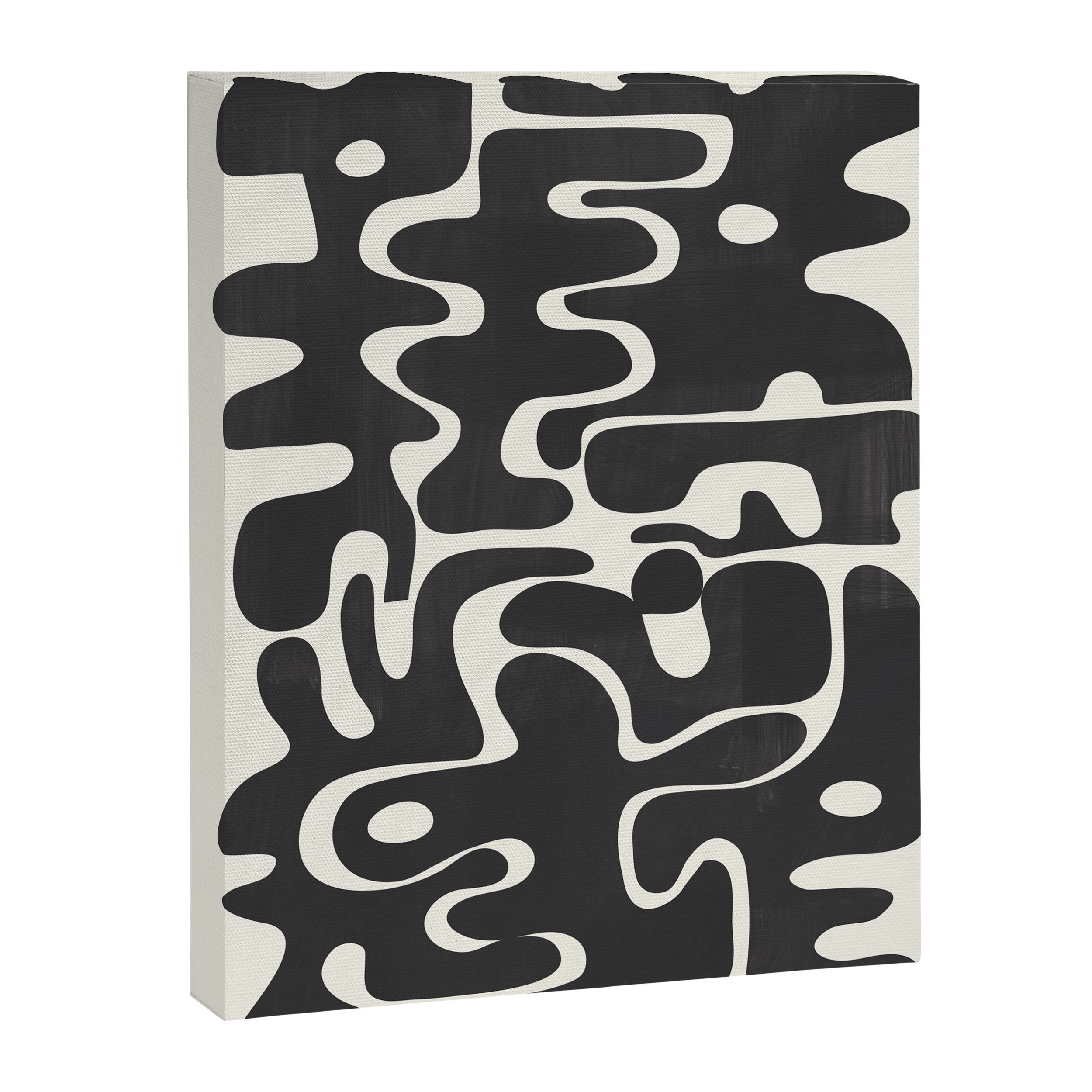 Minimal Abstract Maze - Noir Canvas Print Gallery Image 6