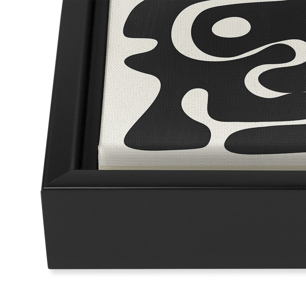 Minimal Abstract Maze - Noir Framed Canvas Print Gallery Image 3