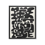 Minimal Abstract Maze - Noir Framed Canvas Print Gallery Image 6