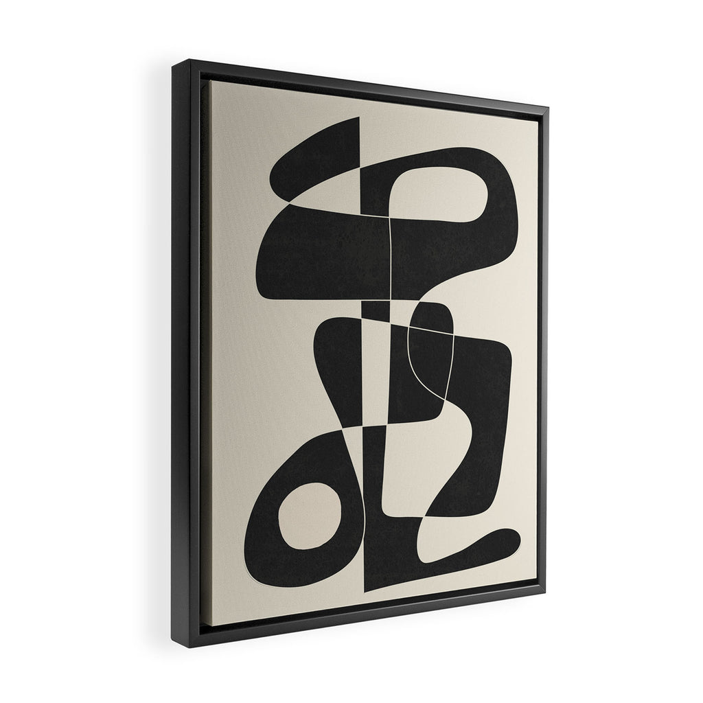 Minimal Abstract Noir Framed Canvas Print Gallery Image 2
