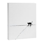 Minimal Cat on a Line Canvas Print Gallery Image 6