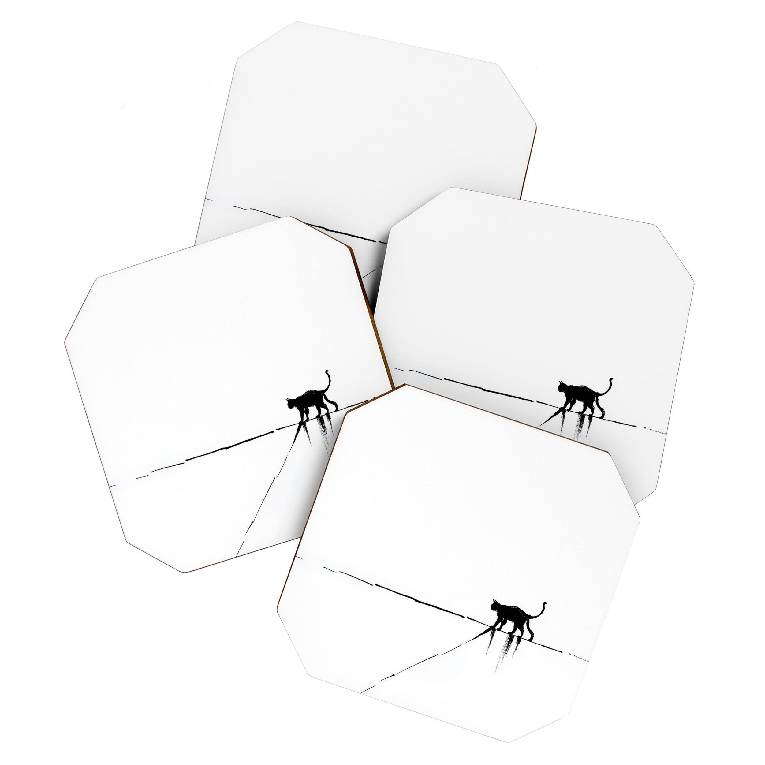 Minimal Cat on a Line Coaster Gallery Image 1