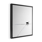 Minimal Cat on a Line Framed Canvas Print Gallery Image 2
