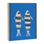 Minimal Fish on Blue Canvas Print Gallery Image 6